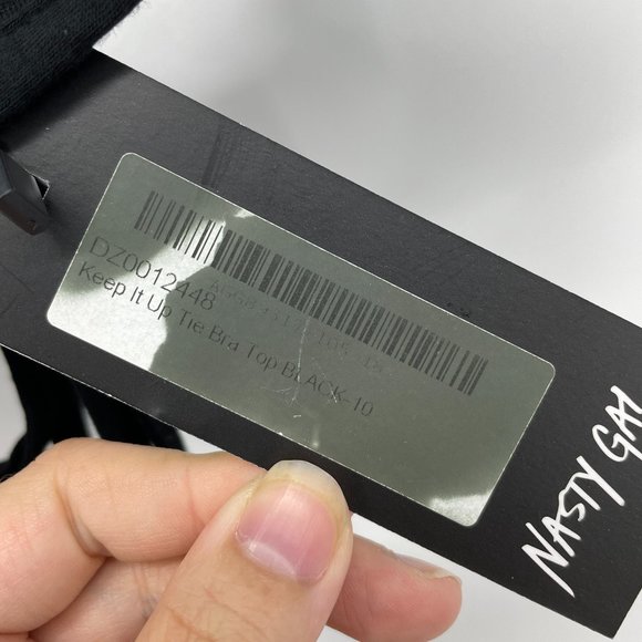 NWT Nasty Gal keep it up tie black bralette - Picture 10 of 13